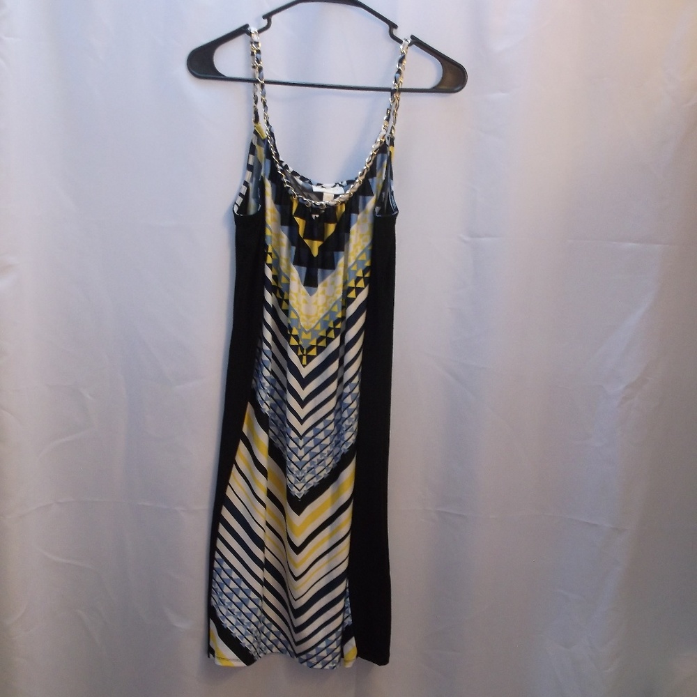 Prelude Printed Sleeveless Dress Gold Chain Straps